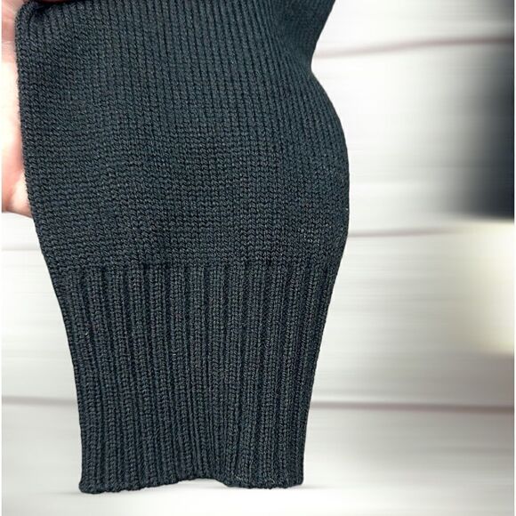 ELLA MOSS Black Lightweight Fringed Moto Jacket Knit Sleeves and Back size S - Picture 12 of 14